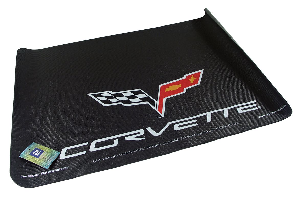 Fender Gripper/Mat C6 Corvette Logo - BLack